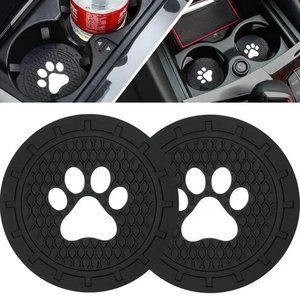 Automotive Cup Holder Coasters, Set of 2 Doggy Paws